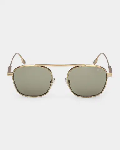 Zegna Gold Orizzonte I Metal Navigator Sunglasses | Thumbnail 2