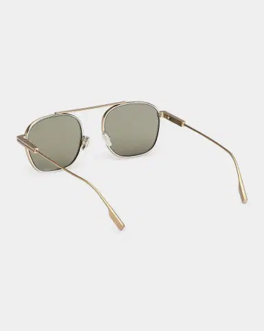 Zegna Gold Orizzonte I Metal Navigator Sunglasses | Thumbnail 3