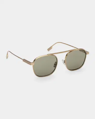 Zegna Gold Orizzonte I Metal Navigator Sunglasses | Thumbnail 5