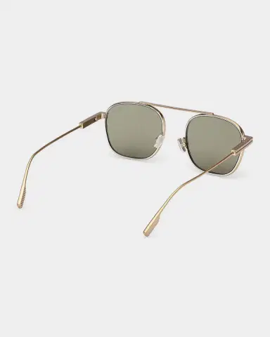 Zegna Gold Orizzonte I Metal Navigator Sunglasses | Thumbnail 6