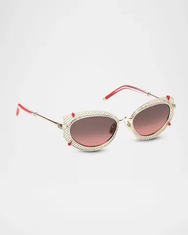 Christian Louboutin Dolly LB0030 54mm Metal Oval Sunglasses | Thumbnail 3 Christian Louboutin Dolly LB0030 54mm Metal Oval Sunglasses | Thumbnail 3