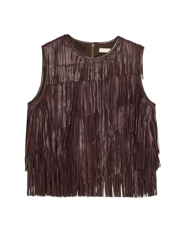 Leonie Fringe Leather Top