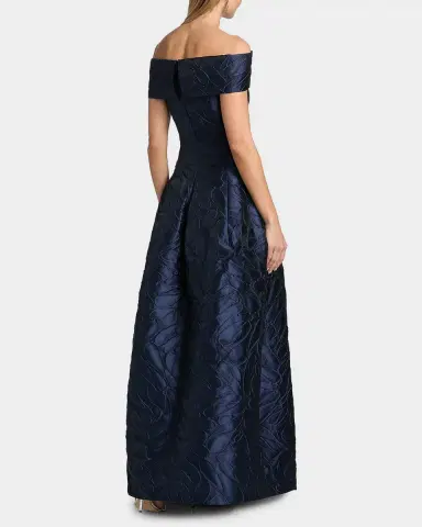 Talbot Runhof Off-The-Shoulder Textured Jacquard Gown | Thumbnail 3 Talbot Runhof Off-The-Shoulder Textured Jacquard Gown | Thumbnail 3