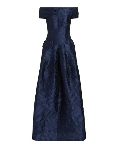 Talbot Runhof Off-The-Shoulder Textured Jacquard Gown | Thumbnail 1 Talbot Runhof Off-The-Shoulder Textured Jacquard Gown | Thumbnail 1