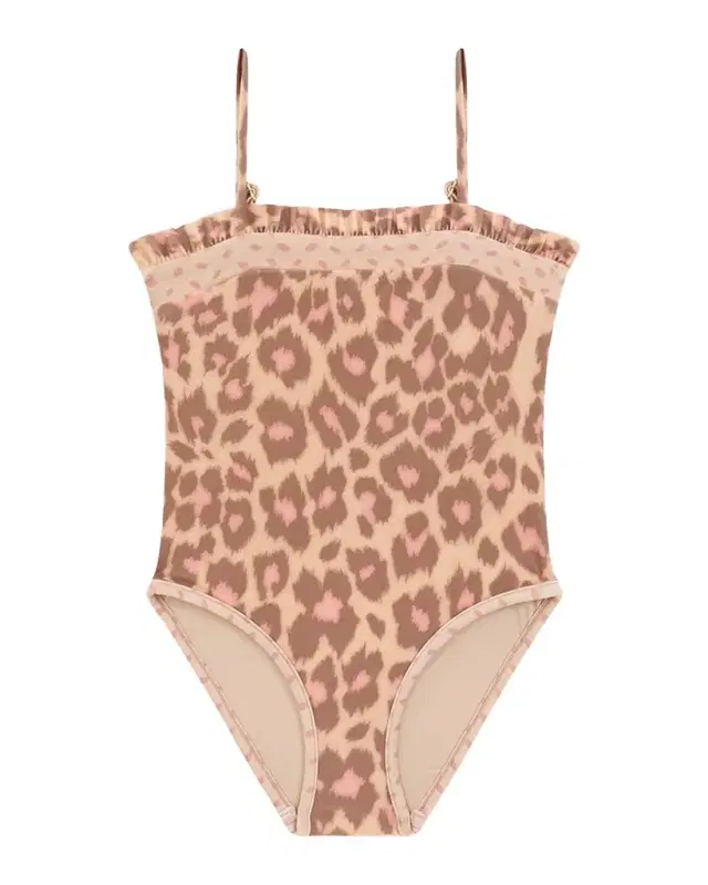 Girl 's Patience Leopard-Print One-Piece Swimsuit, Size 2-12
