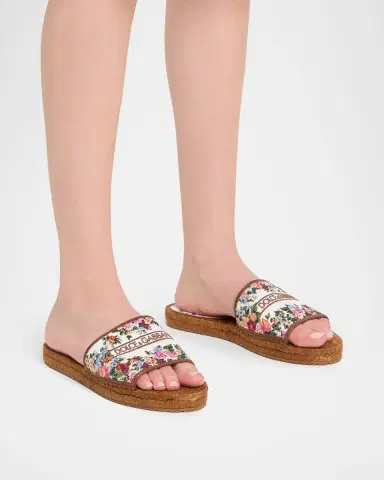 Dolce & Gabbana Floral Logo-Embroidered Espadrille Sandals | Thumbnail 2 Dolce & Gabbana Floral Logo-Embroidered Espadrille Sandals | Thumbnail 2