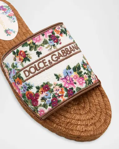 Dolce & Gabbana Floral Logo-Embroidered Espadrille Sandals | Thumbnail 6 Dolce & Gabbana Floral Logo-Embroidered Espadrille Sandals | Thumbnail 6