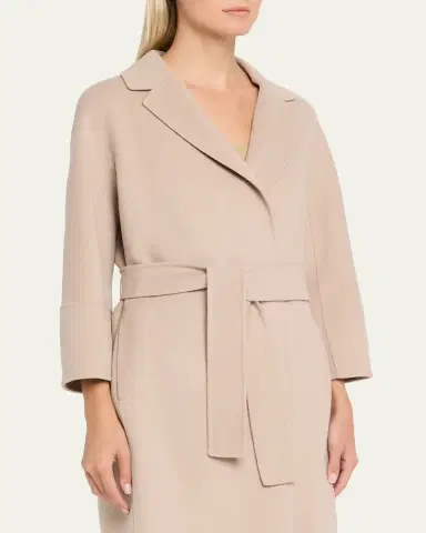Max Mara Double-Faced Wool Wrap Coat | Thumbnail 9 Max Mara Double-Faced Wool Wrap Coat | Thumbnail 9