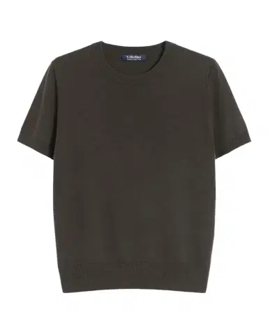 Max Mara Magenta Wool Short-Sleeve Crewneck Sweater | Thumbnail 1