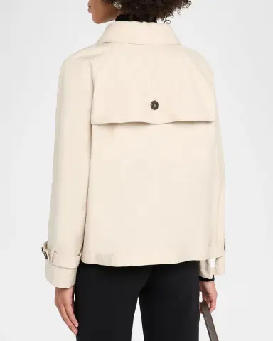 Max Mara Short Water-Repellent Twill Trench Coat | Thumbnail 3
