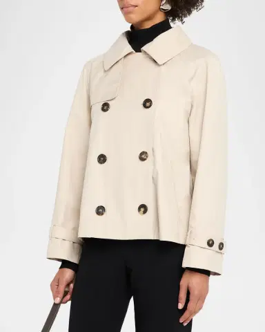 Max Mara Short Water-Repellent Twill Trench Coat | Thumbnail 4
