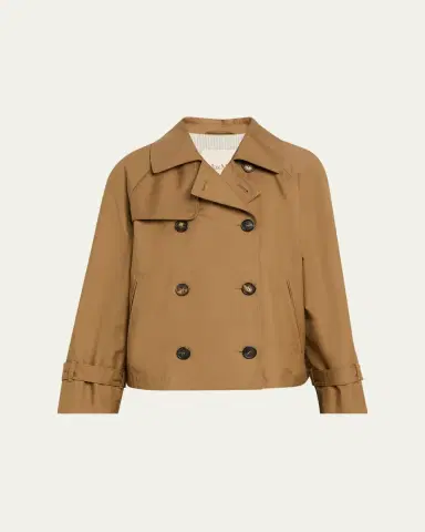Max Mara Short Water-Repellent Twill Trench Coat | Thumbnail 6