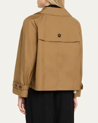 Max Mara Short Water-Repellent Twill Trench Coat | Thumbnail 8
