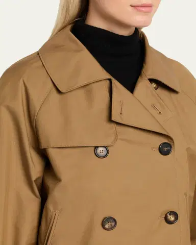 Max Mara Short Water-Repellent Twill Trench Coat | Thumbnail 10