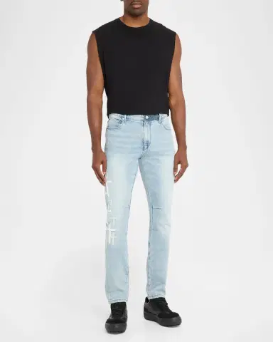 RTA Men 's Bryant Skinny Jeans in Coastal Drift Cross Patch | Thumbnail 2 RTA Men 's Bryant Skinny Jeans in Coastal Drift Cross Patch | Thumbnail 2