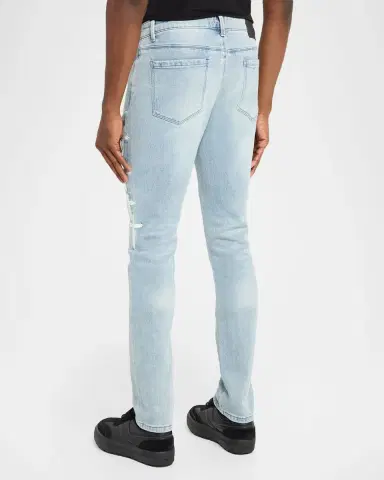 RTA Men 's Bryant Skinny Jeans in Coastal Drift Cross Patch | Thumbnail 3 RTA Men 's Bryant Skinny Jeans in Coastal Drift Cross Patch | Thumbnail 3