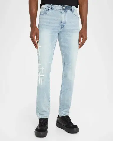 RTA Men 's Bryant Skinny Jeans in Coastal Drift Cross Patch | Thumbnail 4 RTA Men 's Bryant Skinny Jeans in Coastal Drift Cross Patch | Thumbnail 4