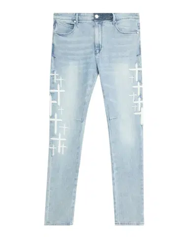 RTA Men 's Bryant Skinny Jeans in Coastal Drift Cross Patch | Thumbnail 1 RTA Men 's Bryant Skinny Jeans in Coastal Drift Cross Patch | Thumbnail 1