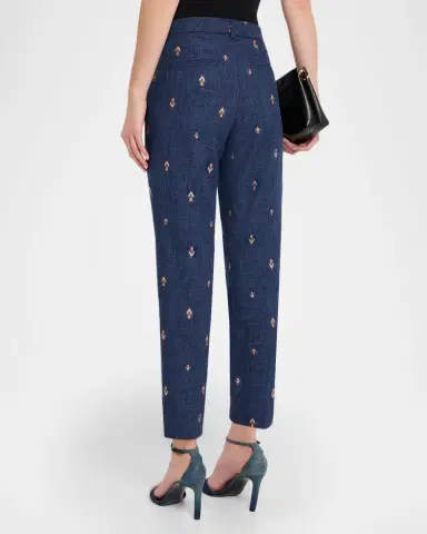 Maison Common Abstract Jacquard Signature Straight-Leg Ankle Trousers | Thumbnail 3 Maison Common Abstract Jacquard Signature Straight-Leg Ankle Trousers | Thumbnail 3