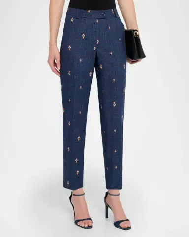 Maison Common Abstract Jacquard Signature Straight-Leg Ankle Trousers | Thumbnail 4 Maison Common Abstract Jacquard Signature Straight-Leg Ankle Trousers | Thumbnail 4