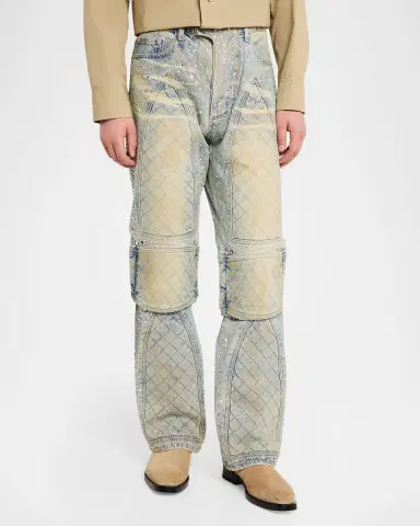 Who Decides War Men's Studded Moto Denim Jeans | Thumbnail 4 Who Decides War Men's Studded Moto Denim Jeans | Thumbnail 4