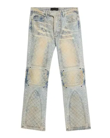 Who Decides War Men's Studded Moto Denim Jeans | Thumbnail 1 Who Decides War Men's Studded Moto Denim Jeans | Thumbnail 1