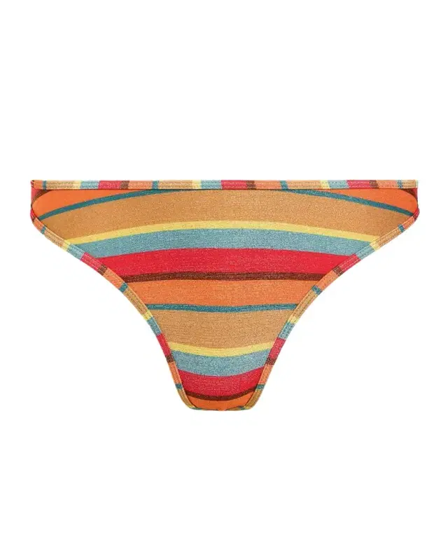 Isla Glitter Striped Bikini Bottoms
