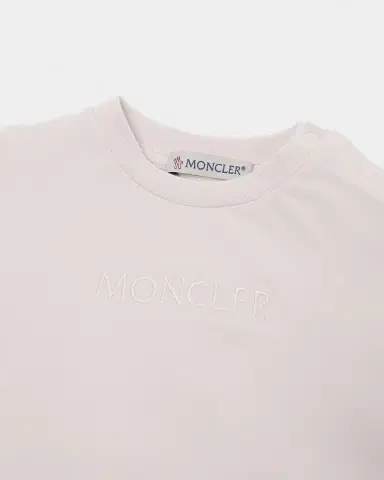 Moncler Girl's Logo Embroidered Short-Sleeve Cotton T-Shirt | Thumbnail 3 Moncler Girl's Logo Embroidered Short-Sleeve Cotton T-Shirt | Thumbnail 3