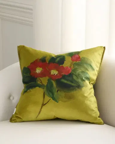 Designers Guild Camellia Velours Decorative Pillow, 20" Square | Thumbnail 2 Designers Guild Camellia Velours Decorative Pillow, 20" Square | Thumbnail 2