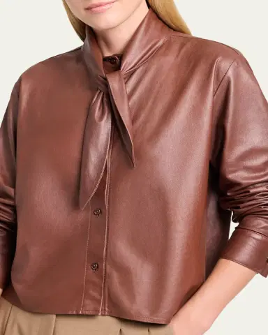 TWP Tie-Neck Leather Shirt | Thumbnail 5 TWP Tie-Neck Leather Shirt | Thumbnail 5