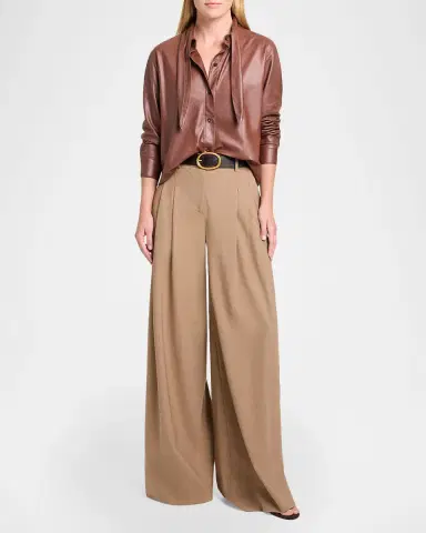 TWP Tie-Neck Leather Shirt | Thumbnail 6 TWP Tie-Neck Leather Shirt | Thumbnail 6