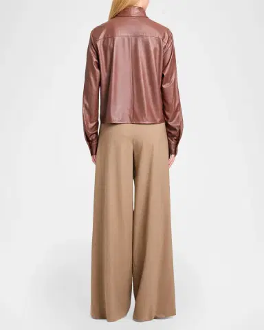 TWP Tie-Neck Leather Shirt | Thumbnail 7 TWP Tie-Neck Leather Shirt | Thumbnail 7