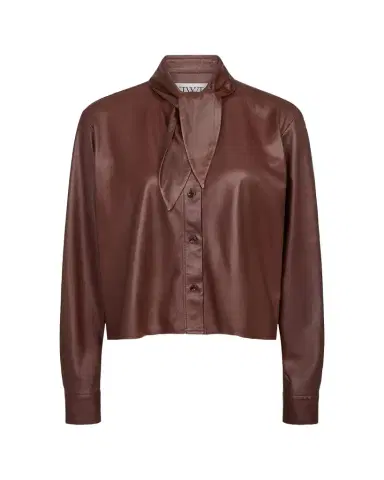 TWP Tie-Neck Leather Shirt | Thumbnail 1 TWP Tie-Neck Leather Shirt | Thumbnail 1