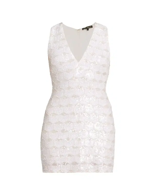 Ari Sequin Plunging Mini Dress