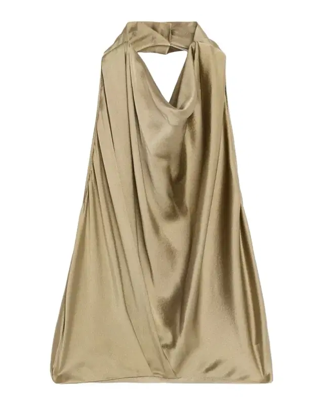 Libbie Silk Cowl-Neck Halter Top