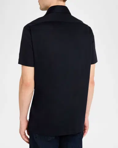 Kiton Men's Cotton Knit Polo Shirt | Thumbnail 3 Kiton Men's Cotton Knit Polo Shirt | Thumbnail 3