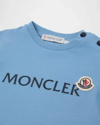 Moncler Boy 's Logo-Print T-Shirt & Shorts Set, Size 3M-3 | Thumbnail 3 Moncler Boy 's Logo-Print T-Shirt & Shorts Set, Size 3M-3 | Thumbnail 3