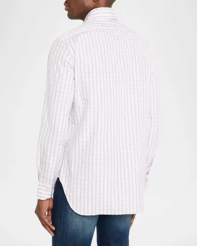 Kiton Men's Cotton Plaid Button-Down Shirt | Thumbnail 3