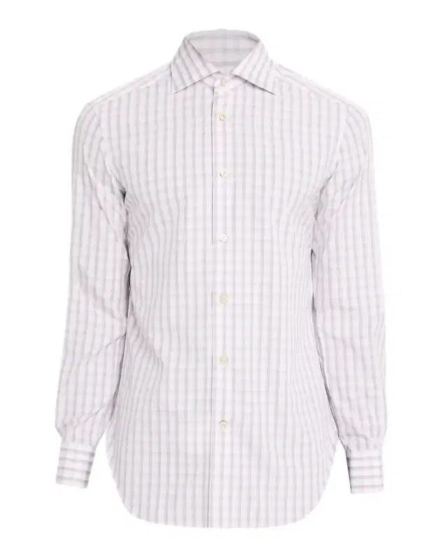 Men 's Cotton Plaid Button-Down Shirt