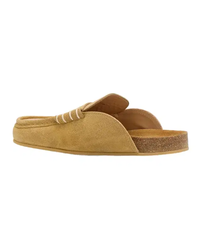 Men 's Stitch Suede Penny Loafer Slides