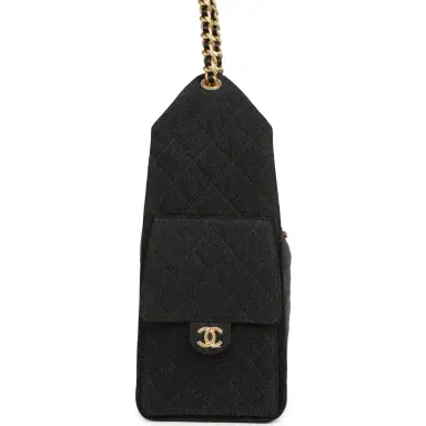 Chanel Chanel Medium 25 Hobo Bag Black Washed Denim Antique Gold Hardware | Thumbnail 3 Chanel Chanel Medium 25 Hobo Bag Black Washed Denim Antique Gold Hardware | Thumbnail 3