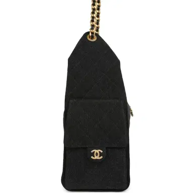 Chanel Chanel Medium 25 Hobo Bag Black Washed Denim Antique Gold Hardware | Thumbnail 4 Chanel Chanel Medium 25 Hobo Bag Black Washed Denim Antique Gold Hardware | Thumbnail 4