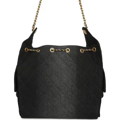 Chanel Chanel Medium 25 Hobo Bag Black Washed Denim Antique Gold Hardware | Thumbnail 5 Chanel Chanel Medium 25 Hobo Bag Black Washed Denim Antique Gold Hardware | Thumbnail 5