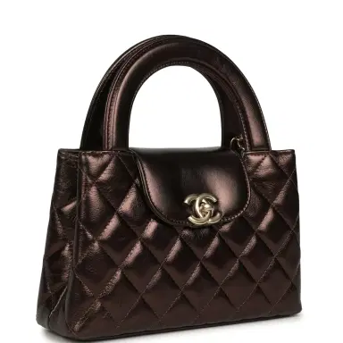 Chanel Chanel Small Kelly Shopper Metallic Dark Bronze Calfskin Brushed Light Gold Hardware | Thumbnail 2