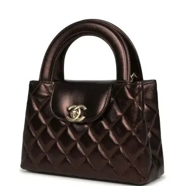 Chanel Chanel Small Kelly Shopper Metallic Dark Bronze Calfskin Brushed Light Gold Hardware | Thumbnail 3