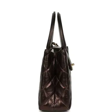 Chanel Chanel Small Kelly Shopper Metallic Dark Bronze Calfskin Brushed Light Gold Hardware | Thumbnail 4