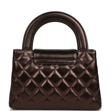 Chanel Chanel Small Kelly Shopper Metallic Dark Bronze Calfskin Brushed Light Gold Hardware | Thumbnail 5