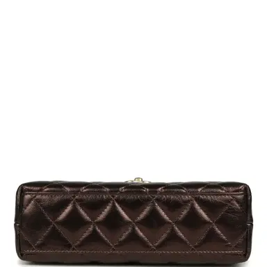 Chanel Chanel Small Kelly Shopper Metallic Dark Bronze Calfskin Brushed Light Gold Hardware | Thumbnail 6