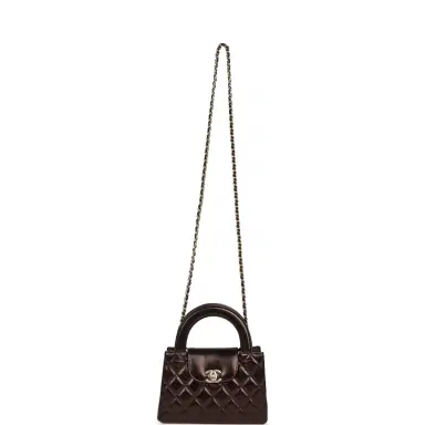 Chanel Chanel Small Kelly Shopper Metallic Dark Bronze Calfskin Brushed Light Gold Hardware | Thumbnail 7