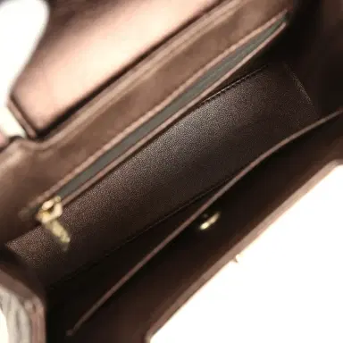 Chanel Chanel Small Kelly Shopper Metallic Dark Bronze Calfskin Brushed Light Gold Hardware | Thumbnail 8